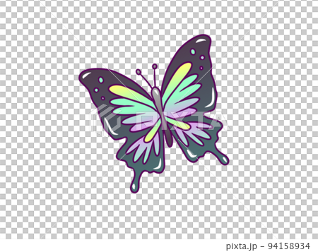 黑燕尾蝶淺藍紫色漸變 94158934