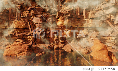 3D illustration Background for advertising and wallpaper in nature and adventure scene. 3D rendering in decorative concept. 94159450