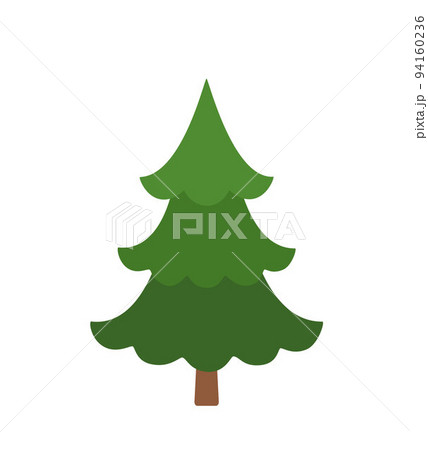 Christmas tree isolated on white background. Cartoon flat style 94160236