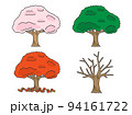 季節の木のイラストセット 94161722