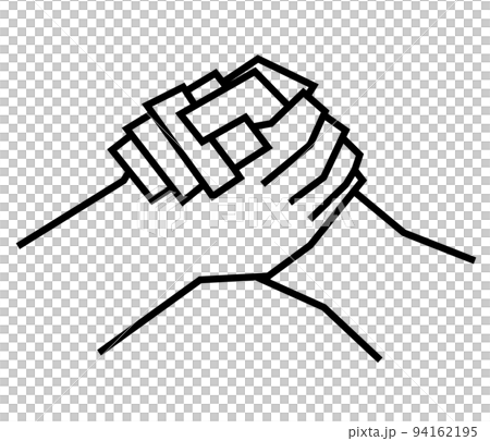 ガッチリと握手をしているイメージイラスト素材 94162195