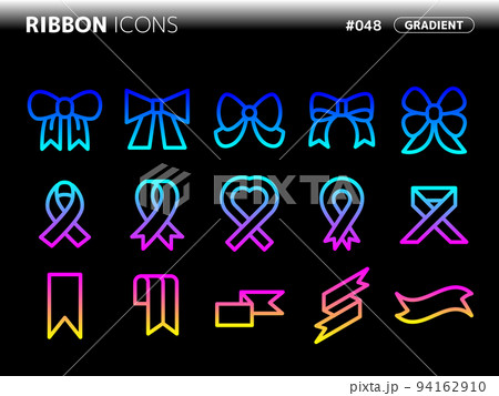 リボンに関連するグラデーションスタイルのアイコンセット_048 リボンに関連するグラデーションスタイルのアイコンセット_048 94162910