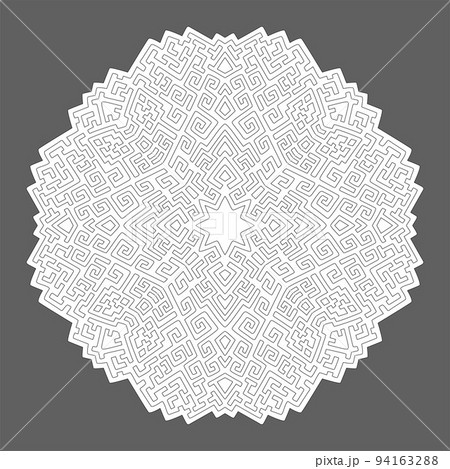 Line art for coloring book with tribal pattern 94163288