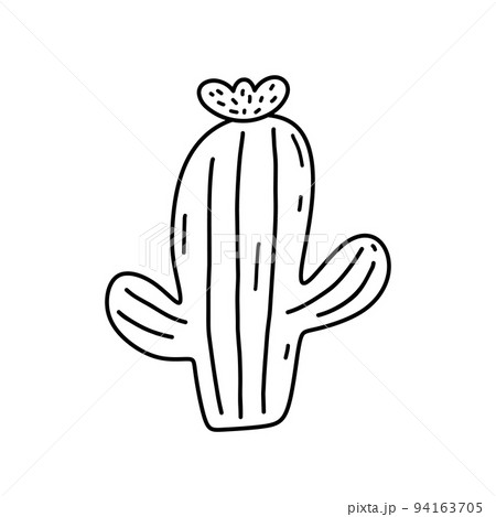 Cute doodle cactus isolated on white background Cute doodle cactus isolated on white background 94163705