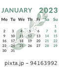 Calendar 2023 year, month january. 94163992