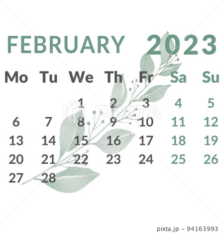 Calendar 2023 year, month february. 94163993