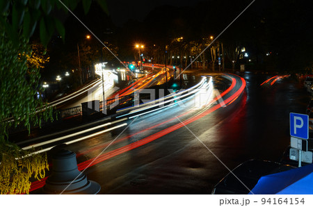 Night cityscape with lights. 94164154