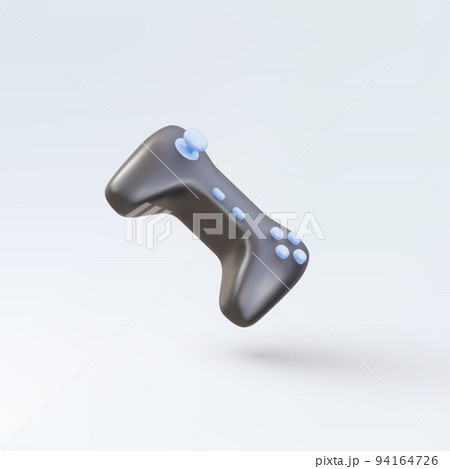 3d Realistic black gamepad isolated on blue background. Vector illustration. 94164726