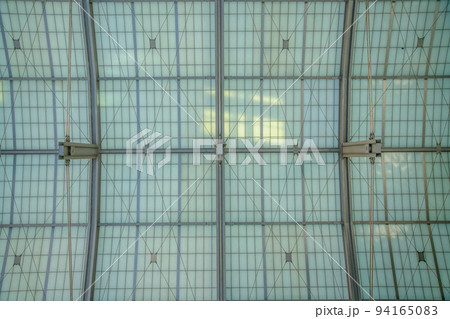 Awning metal framework view from below in a building at downtown Tucson, Arizona Awning metal framework view from below in a building at downtown Tucson, Arizona 94165083