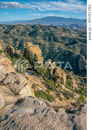 Mount Lemmon, Arizona- Overlooking view of green mountain slopes from above 94165762