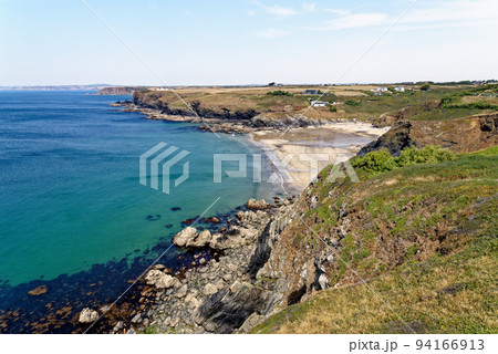 Historic harbour at Polurrian Cove - Cornwall - England 94166913