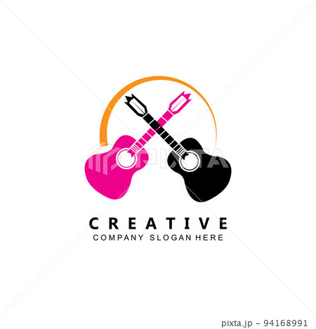 musician musical instrument guitar logo template vector icon 94168991