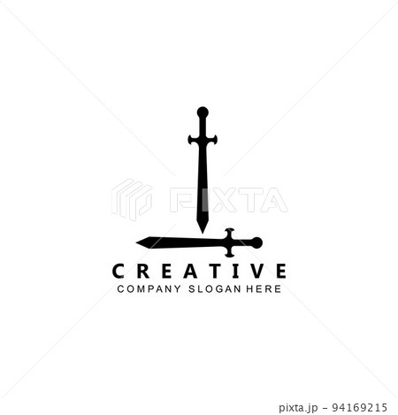 cutting tool war sword logo vector symbol 94169215