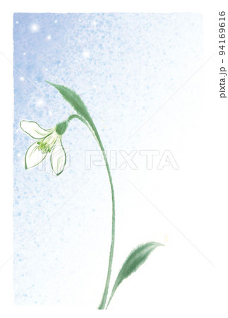 喪中はがき（スノードロップ）テンプレート 02 94169616