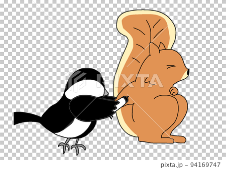 A squirrel that doesn't like being shot by a tit 94169747