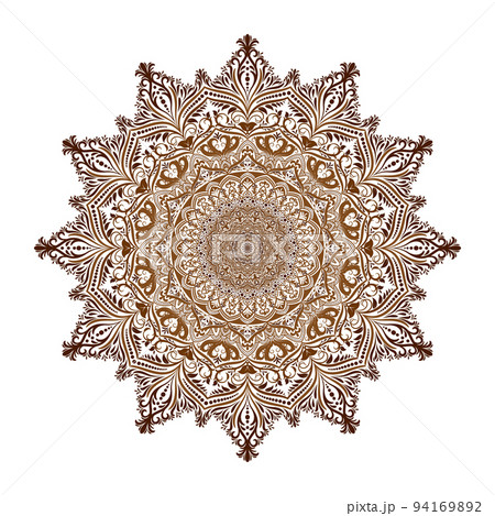 Circular pattern in form of mandala for Henna, Mehndi, tattoo, decoration. Decorative ornament in ethnic oriental style. Coloring book page. Vector illustration Circular pattern in form of mandala for Henna, Mehndi, tattoo, decoration. Decorative ornament in ethnic oriental style. Coloring book page. Vector illustration 94169892