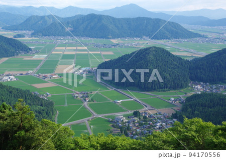 文殊山展望台からの南方向　鯖江市の眺め 94170556