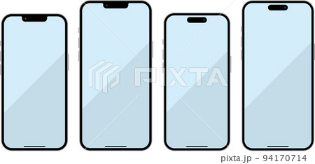 スマホ 本体 モックアップ 4種類 ベクター 94170714