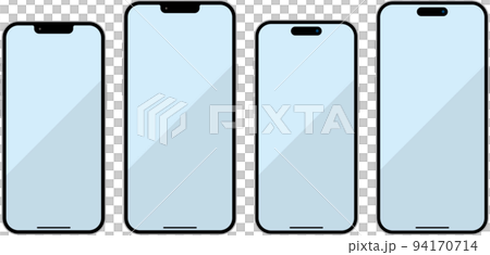 スマホ 本体 モックアップ 4種類 ベクター 94170714
