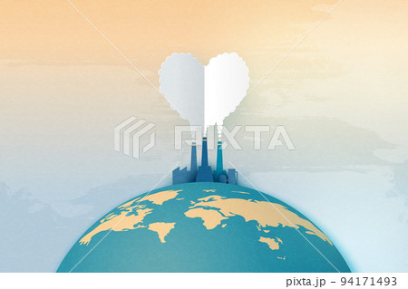 ESG as environmental social and governance concept.Green industry and alternative renewable energy.Paper art of ecology concept.Vector illustration. 94171493