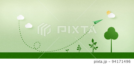 Plant Growth.Green ecology and environment concept.Paper art Vector illustration. Plant Growth.Green ecology and environment concept.Paper art Vector illustration. 94171496
