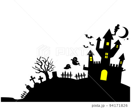 ハロウィンのメッセージカード　城　　ベクターイラスト 94171826