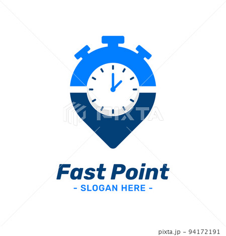 Fast point logo design template. Pin marker icon with timer combination. Symbol concept of delivery, courier, express, moving, transport, automotive, etc. Fast point logo design template. Pin marker icon with timer combination. Symbol concept of delivery, courier, express, moving, transport, automotive, etc. 94172191