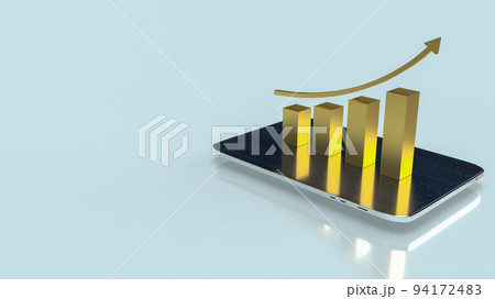 The gold chart on tablet for business concept 3d rendering 94172483