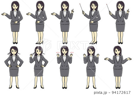 案内をするスーツの女性等セット 94172617