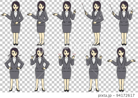案内をするスーツの女性等セット 94172617