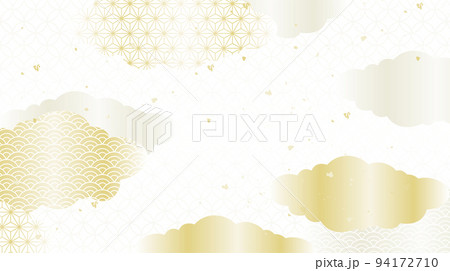 和風柄　優しい金色　イラスト背景 94172710