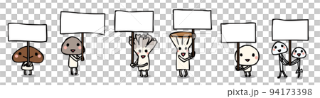 6個帶招牌的可愛蘑菇 94173398