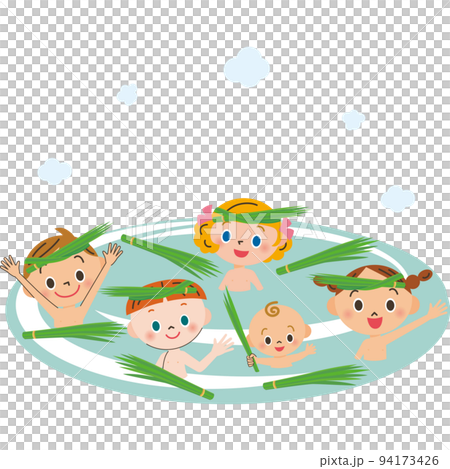 孩子們在鳶尾花浴中洗澡 94173426