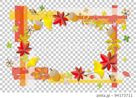 秋葉材料橢圓框背景織物狀膠帶框架 94173711