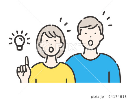 若い男女のカップル アイデアがひらめく瞬間 若い男女のカップル アイデアがひらめく瞬間 94174613