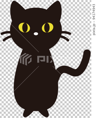 Simple and cute sitting black cat 94174943