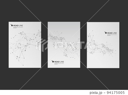 Modern vector templates for brochure, flyer, cover magazine. Molecule structure with connected dots and lines. Abstract communication background Modern vector templates for brochure, flyer, cover magazine. Molecule structure with connected dots and lines. Abstract communication background 94175005