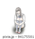 女子高生　水彩イラスト 94175501