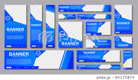 set of creative web banners of standard size with a place for photos. Modern template design set of creative web banners of standard size with a place for photos. Modern template design 94175874