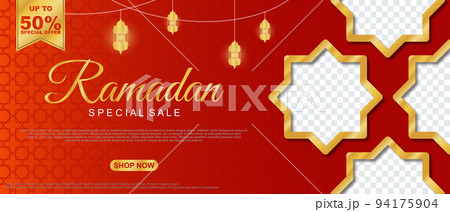 Special Sale Ramadan Sale Islamic Ornament Lantern Banner Template. Suitable for social media post and web header. 94175904