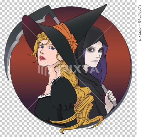 女巫與死神金發背景紅色 94176375