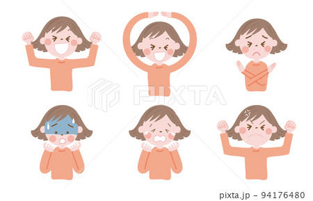 いろいろな表情の女性 94176480