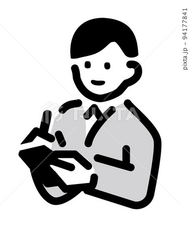 メモを取る人のシンプルなイラスト 94177841
