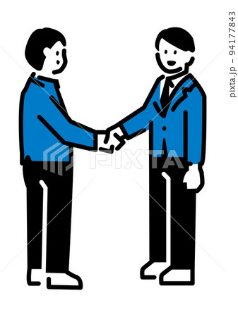 握手をする男性2人のシンプルなイラスト 94177843