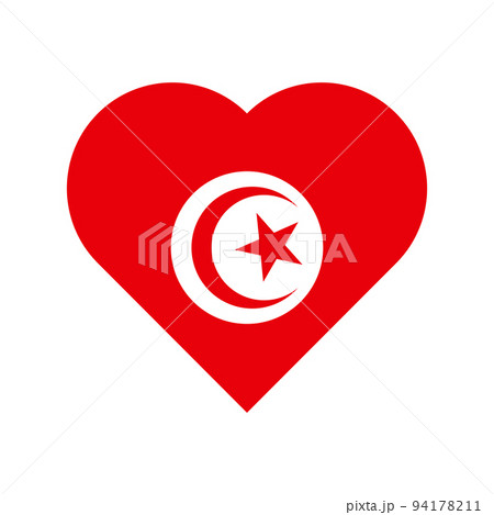Tunisia vector flag heart on white background 94178211