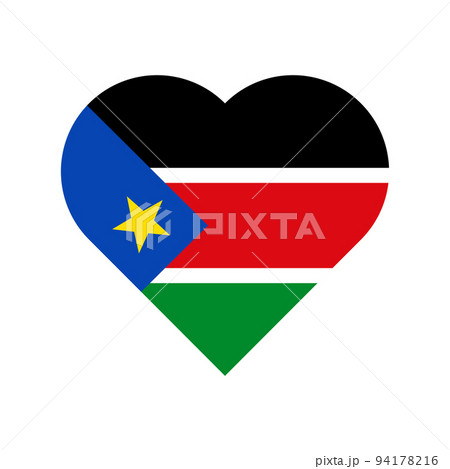 South Sudan Vector Flag Heart On White Background Pixta