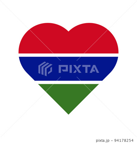 Gambia vector flag heart on white background 94178254