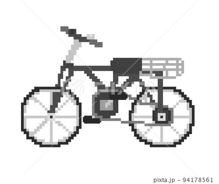 ドット絵の自転車(黒) 94178561