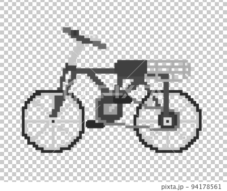 ドット絵の自転車(黒) 94178561