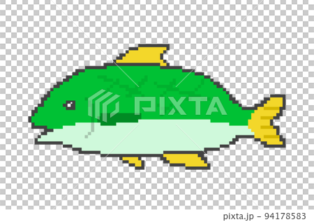 ドット絵の魚(緑) ドット絵の魚(緑) 94178583